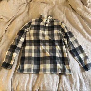 Lands End Plaid Quarter Zip